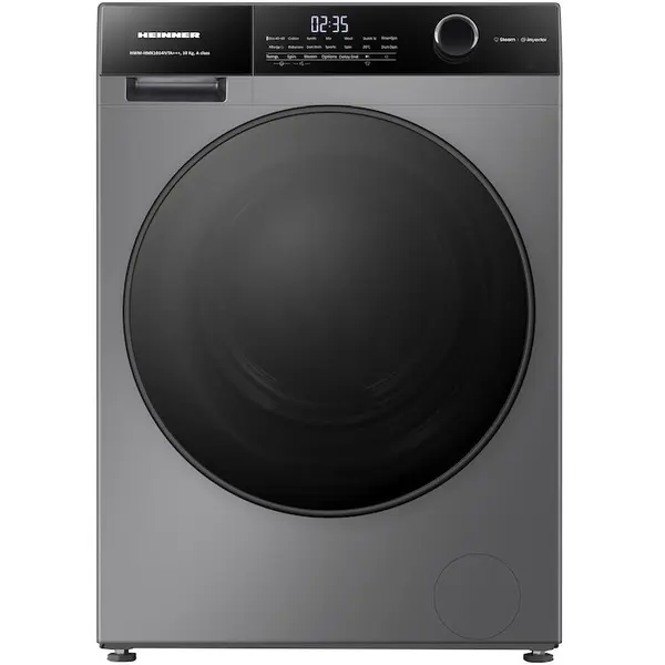 HEINNER Masina de spalat rufe HEINNER HWM-HMK1014IVTA+++, 10 KG, 1400 RPM, Clasa A, MOTOR INVERTER, Control touch, Display digital, Program Allergy steam, Gri titanium