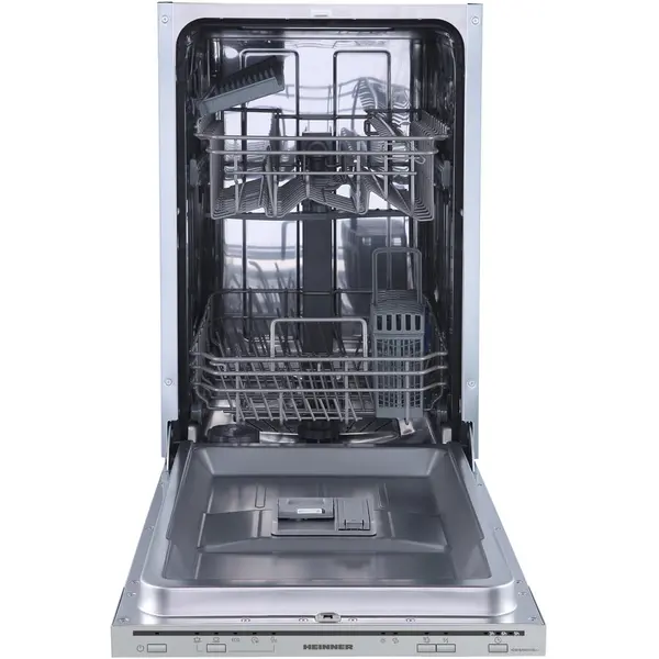HEINNER Masina de spalat vase incorporabila Heinner HDW-BIM45510E++, 10 seturi, 5 programe, Control mecanic,Aquastop, Clasa E, 45 cm