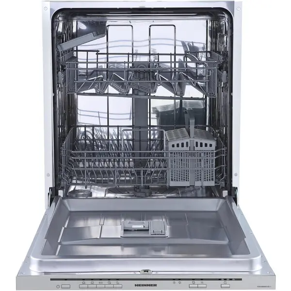HEINNER Masina de spalat vase incorporabila Heinner HDW-BIM60514E++, 14 seturi, 5 programe, Control electronic, Aquastop, Display silver, Clasa E, 60 cm