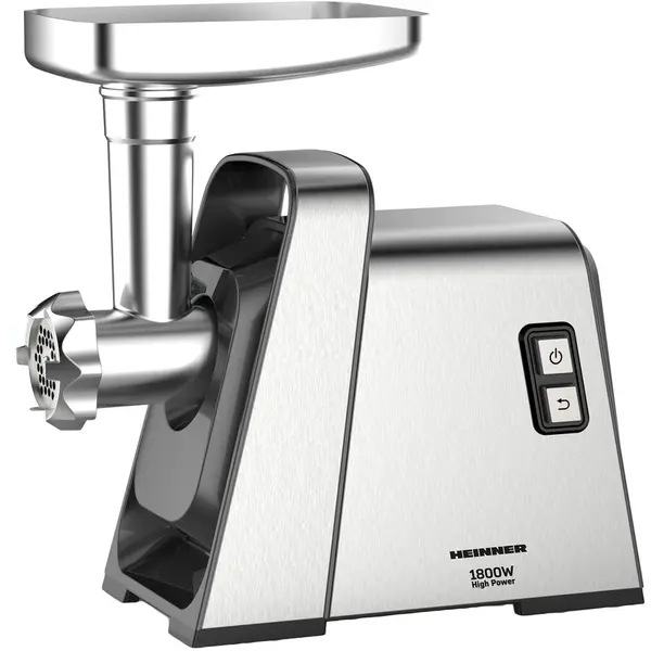 HEINNER Masina de tocat Heinner HighPro 1800 MG-Y1800X, 180W, functie reverse, 3 site de taiere, accesoriu de rosii si carnati, Argintiu