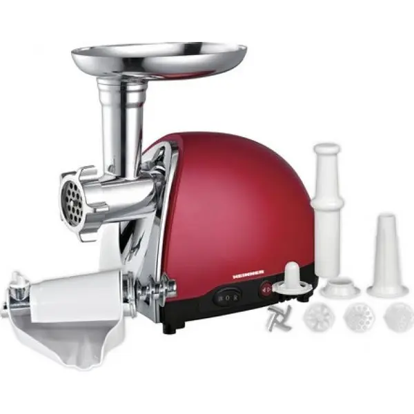 HEINNER Masina de tocat Heinner MG1500TA-red, Accesoriu pentru rosii, Putere maxima: 1500W, Functie reverse,