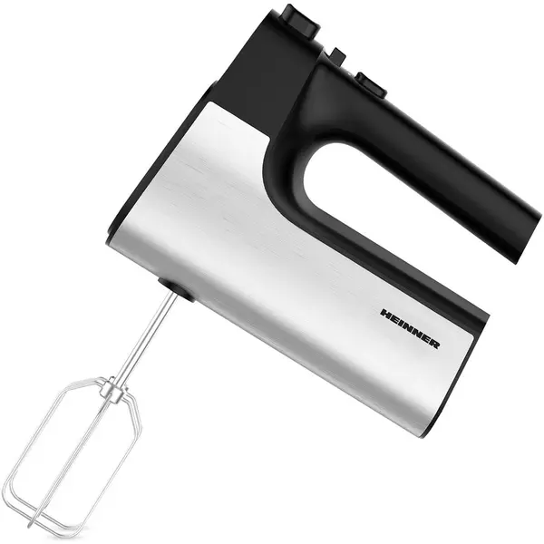 HEINNER Mixer de mana Heinner HM-500BKSS , 500w, viteza variabila, Negru cu decoratiuni inox