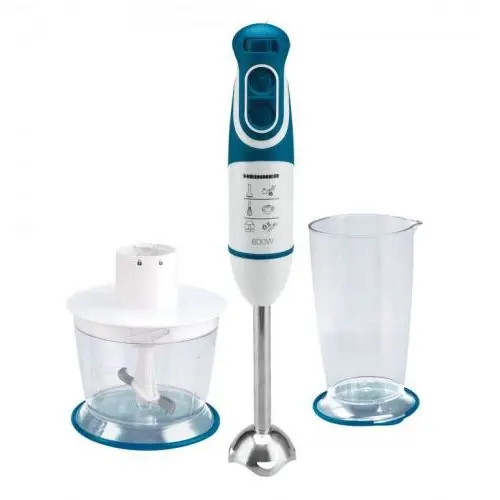 HEINNER Mixer vertical Heinner Charm HB-600BL, 600W, 5 viteze, functie Turbo, tel, tocator, alb/albastru