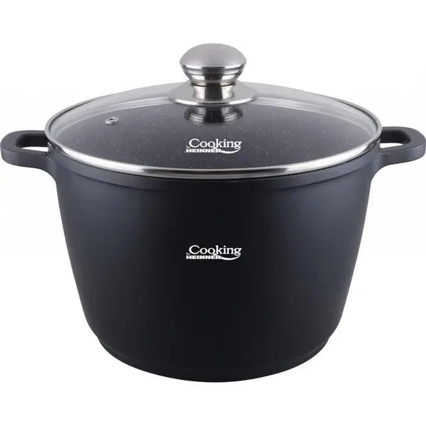 HEINNER Oala cu capac Heinner HR-SCO-A0628A, 10 L, aluminiu turnat, Negru