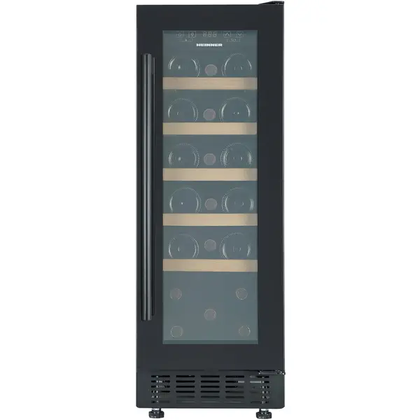 HEINNER Racitor de vinuri incorporabil Heinner HRV-ABI56DRL20, 56 l / 20 sticle,Clasa G, Display digital, Control tactil, Interval setare temperatur 5~20°C, Lumina led, 5 rafturi lemn, Usa reversibila, Usa cu geam dublu,