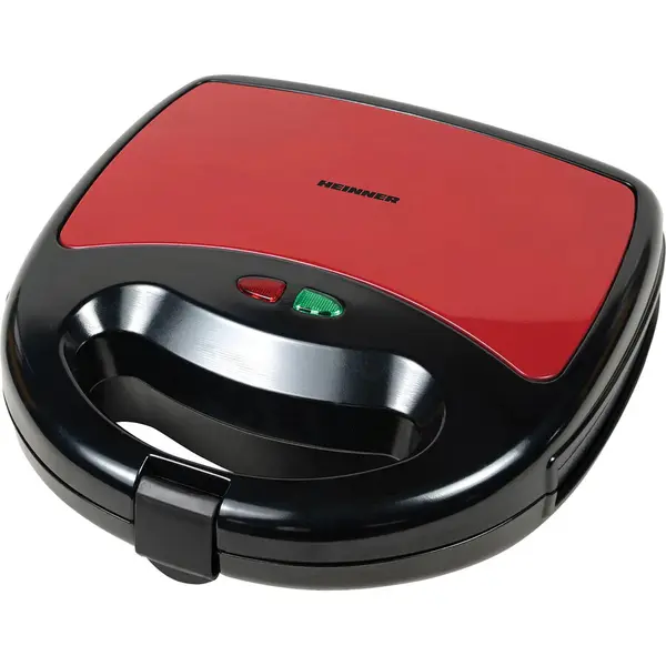 HEINNER Sandwich maker Heinner Garnet 750 SM-K750BKRX, 750W, plite fixe, invelis antiaderent, capacitate: 2 sandwich-uri, Negru/Rosu