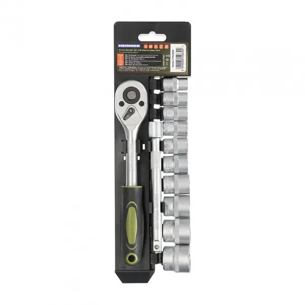 HEINNER Set 12 piese Heinner CTSM018, Cheie cu clichet 3/8, capete chei tubulare, 10-24 mm, material chrome-vanadium