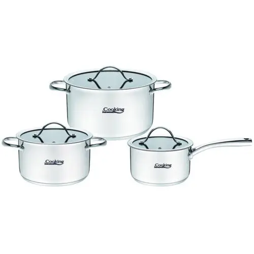 HEINNER Set 3 semioale cu capac HEINNER HR-RLW-6PSC, Anna, 6 piese, scara gradata in interior, Inox