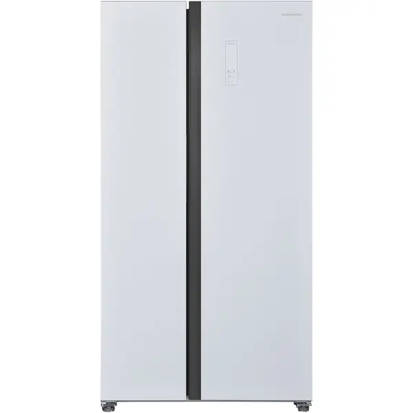 HEINNER Side by side Heinner HSBS-HM532NFGWHE++, 532 l, No frost, Display LED, Clasa E, Smart, Alarma usa deschisa, H 177 cm, Sticla alba