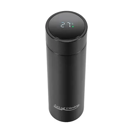 HEINNER Termos Art of dining by Heinner cu indicator LED pentru temperatura, inox, 450 ml, negru