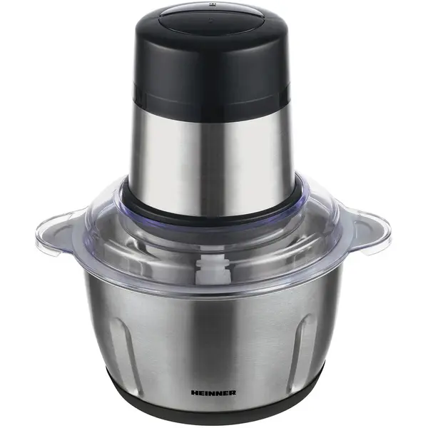 HEINNER Tocator de legume Heinner Cytheria 300 HMC-D300SS, 300W, capacitate 2L, 2 cutite din inox, 2 viteze, bol din inox, Argintiu