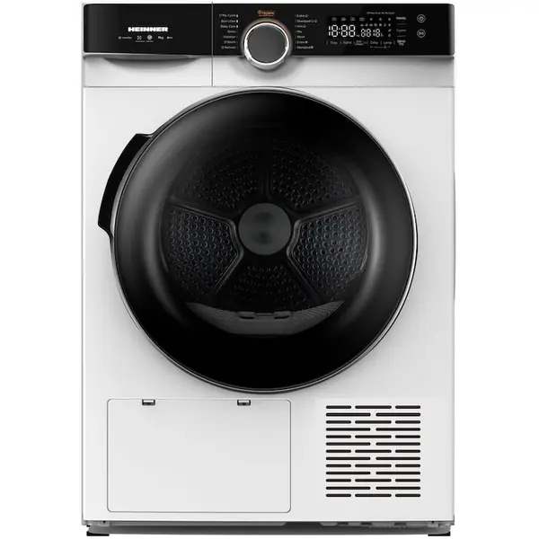 HEINNER Uscator de rufe Heinner HHPD-M9K3A+++, Pompa de caldura, 9 kg, Inverter, 14 programe, Clasa A+++, Control touch, Functie Anti-Sifonare, Program Sterilizare, Iluminare cuva, Alb