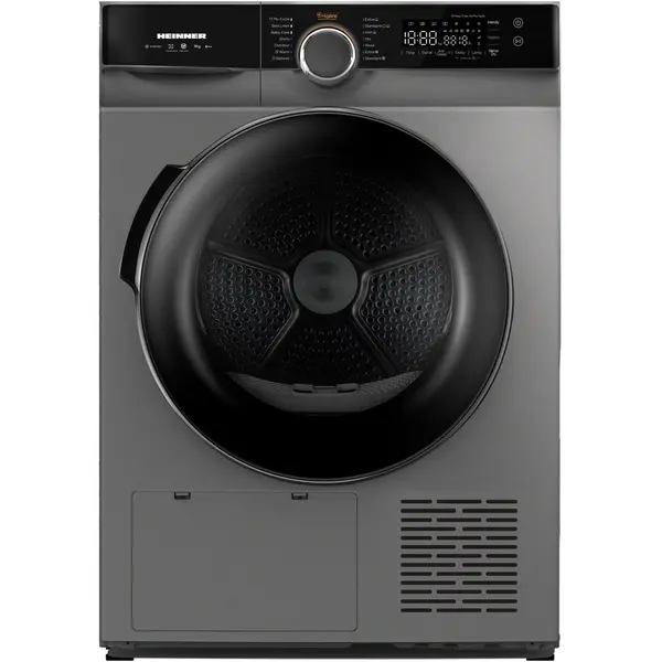 HEINNER Uscator de rufe Heinner HHPD-M9K3SA+++, Pompa de caldura, 9 kg, Inverter, 14 programe, Clasa A+++, Control touch, Functie Anti-Sifonare, Program Sterilizare, Iluminare cuva, Argintiu