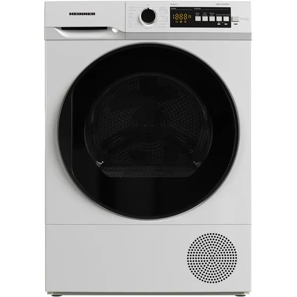 HEINNER Uscator de rufe Heinner HHPD-V10T2KA++, Pompa de caldura, 10 kg, 15 programe, Clasa A+/E, Display LED, Iluminat cuva, Usa reversibila, Indicator curatare filtru scame, Indicator rezervor colectare apa plin, Blocare acces copii, Alb