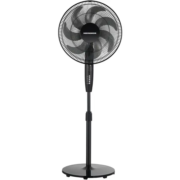 HEINNER Ventilator cu picior Heinner HSF-M750D-BK, 50W, 7 palete, timer: 7h, control digital, telecomanda, functie oscilatie 85°, 3 trepte de viteza, 3 moduri: natural, noapte, normal, inaltime ajustabila, inaltime max 130cm, negru