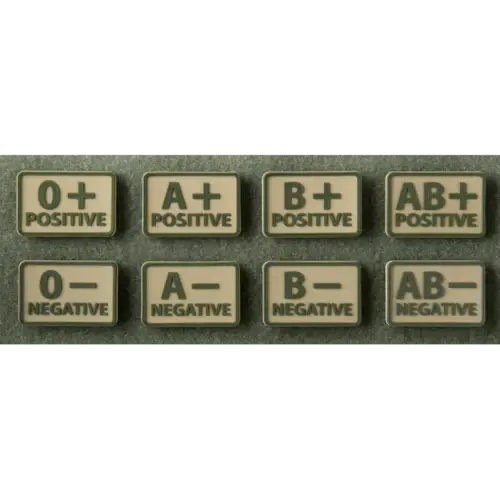 Helikon-Tex® Patch Grupa Sanguina (Set 2 Buc.) PVC KHAKI - 0/Rh- negativ