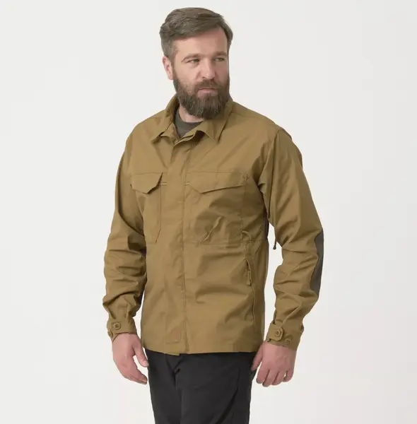 Helikon-Tex® Woodsman Shirt® – Camasa de lucru pentru aventura si bushcraft - COYOTE + TAIGA GREEN / L