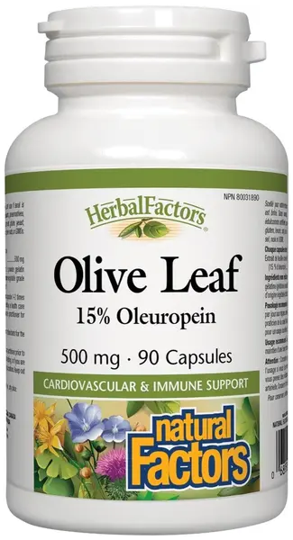 Herbal Factors Olive Leaf, 500 mg, 90 capsule, Natural Factors