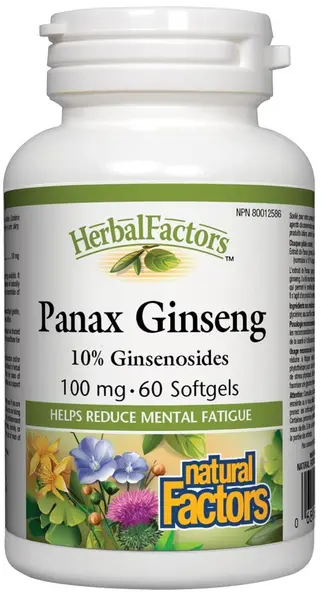Herbal Factors Panax Ginseng, 100 mg, 60 capsule, Natural Factors