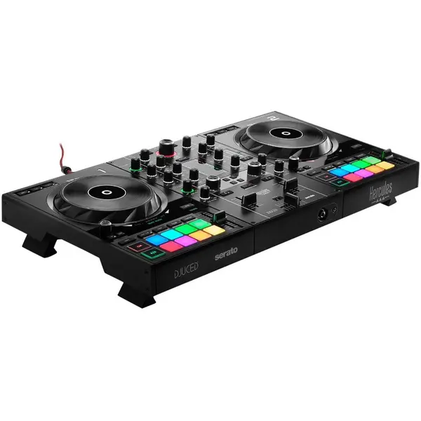Hercules Controler DJ Hercules 4780909, DVS, 2 platane, 16 pad-uri, mixer, crossfader, EQ, audio 24-bit/44.1 kHz, USB
