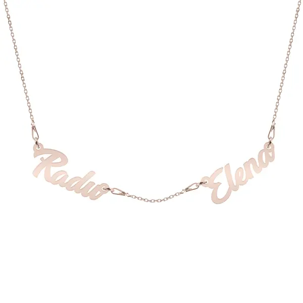 Heritage - Colier personalizat cu doua-cinci nume din argint 925 placat cu aur roz