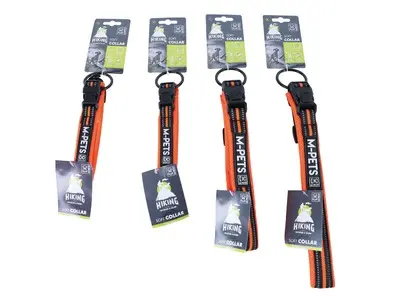 HICKING- Zgarda cu captuseala moale pentru caini, portocaliu &negru- M 10817399