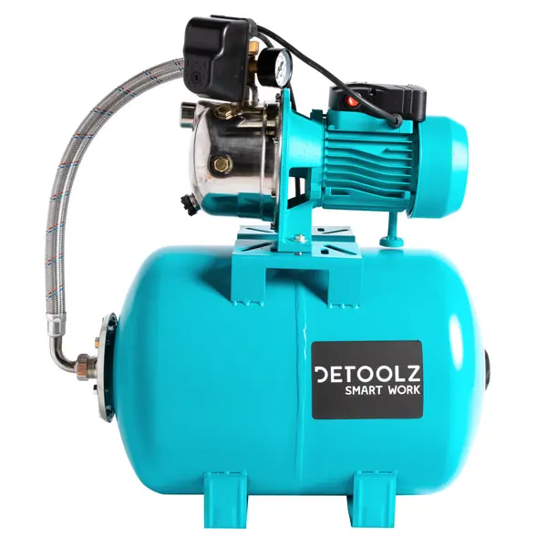 Hidrofor 50L, Detoolz DZ-P123, 750W, 55l/min, Inaltime refulare 45 m, carcasa pompa INOX, Bobinaj Cupru