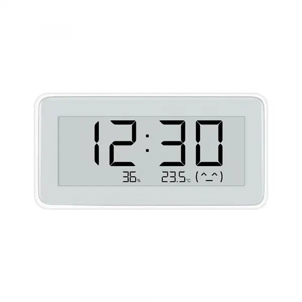 Higrometru Xiaomi Mijia Digital cu ceas, Ecran LCD E-Ink 3.7 inch, Bluetooth, Senzori de temperatura si umiditate