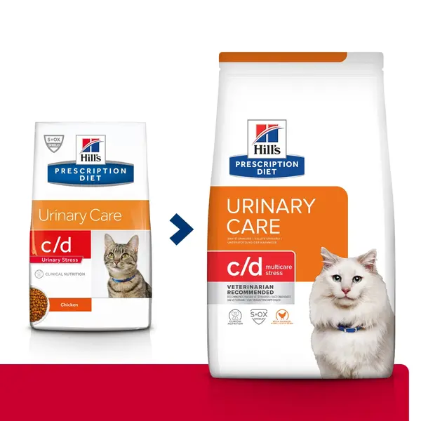 HILL'S Prescription Diet c/d Urinary Multicare Stress, Pui, dietă veterinară pisici, hrană uscată, afecțiuni urinare HILL'S Prescription Diet c/d Urinary Care Multicare Stress, Pui, dietă veterinară pisici, hrană uscată, sistem urinar, sistem nervos & c