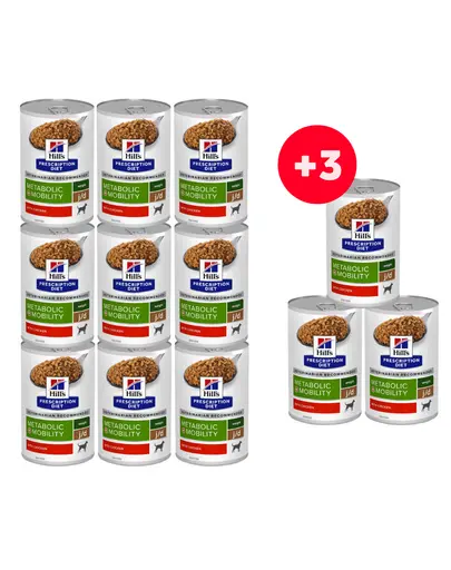 HILL'S Prescription Diet Canine Metabolic + Mobility 9+3 CADOU conservă dietetică câini, pentru controlul greutății și mobilitate