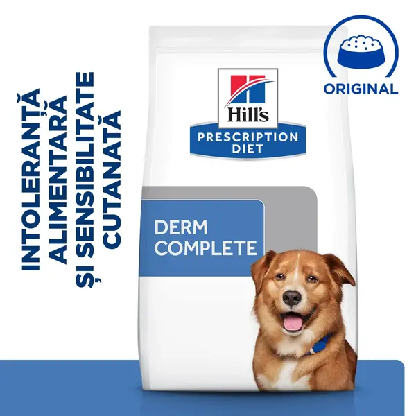 HILL'S Prescription Diet Derm Complete, dietă veterinară câini, hrană uscată, afecțiuni dermatologice HILL'S Prescription Diet Derm Complete, dietă veterinară câini, hrană uscată, piele & blana, 1.5kg