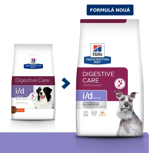 HILL'S Prescription Diet i/d Digestive Care Low Fat, Pui, dietă veterinară câini, hrană uscată, sensibilități digestive HILL'S Prescription Diet i/d Digestive Care Low Fat, Pui, dietă veterinară câini, hrană uscată, sistem digestiv, 1.5kg