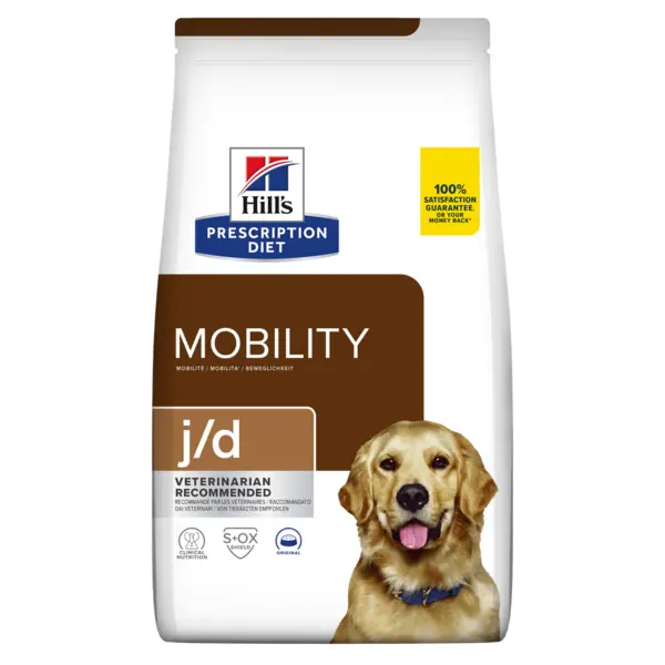 HILL'S Prescription Diet j/d Mobility, Pui, dietă veterinară câini, hrană uscată, afecțiuni articulare HILL'S Prescription Diet j/d Mobility, Pui, dietă veterinară câini, hrană uscată, sistem articular, 4kg