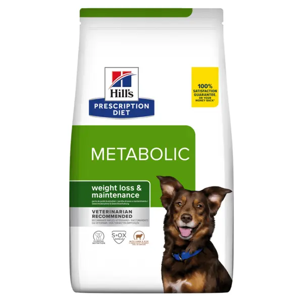 HILL'S Prescription Diet Metabolic, Miel cu Orez, dietă veterinară câini, hrană uscată, afecțiuni metabolice (obezitate) HILL'S Prescription Diet Metabolic, Miel cu Orez, dietă veterinară câini, hrană uscată, metabolism (obezitate si diabet), 12kg