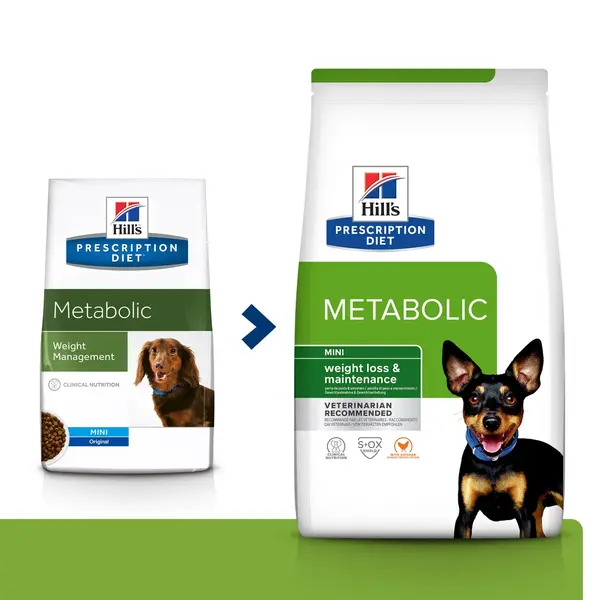 HILL'S Prescription Diet Metabolic Mini, dietă veterinară câini, hrană uscată, afecțiuni metabolice (obezitate) HILL'S Prescription Diet Metabolic Mini, dietă veterinară câini, hrană uscată, metabolism (obezitate si diabet), 1kg