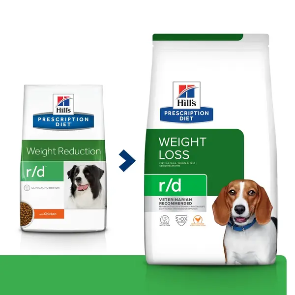 HILL'S Prescription Diet r/d Weight Loss, Pui, dietă veterinară câini, hrană uscată, scădere în greutate HILL'S Prescription Diet r/d Weight Loss, Pui, dietă veterinară câini, hrană uscată, metabolism (obezitate si diabet), 10kg