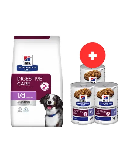 HILL'S Prescription Diet Sensitive Digestive Care i/d Activ Biome 12 kg + 3 x 360g hrana umeda GRATIS