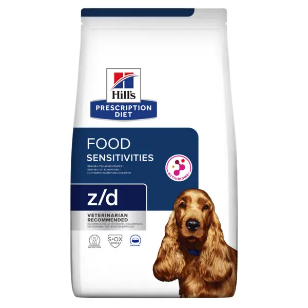 HILL'S Prescription Diet z/d Food Sensitivities, dietă veterinară câini, hrană uscată, afecțiuni dermatologice și digestive HILL'S Prescription Diet z/d Food Sensitivities, dietă veterinară câini, hrană uscată, piele & blana, sistem digestiv, 3kg