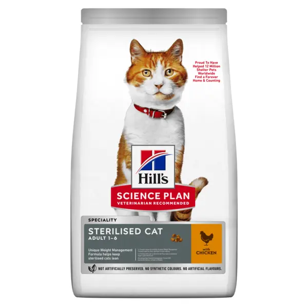HILL'S SCIENCE PLAN Adult Sterilised, Pui, hrană uscată pisici sterilizate, 1.5kg