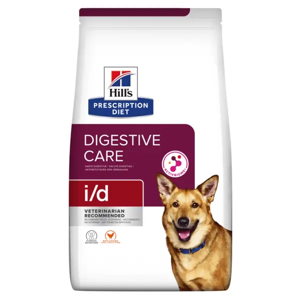 HILL'Sss Prescription Diet i/d Digestive Care, Pui, dietă veterinară câini, hrană uscată, sensibilități digestive HILL'S Prescription Diet i/d Digestive Care, Pui, dietă veterinară câini, hrană uscată, sistem digestiv, 4kg