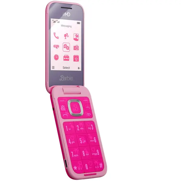 HMD Telefon mobil pliabil HMD Barbie, Dual SIM, USB Type-C, 4G, Roz