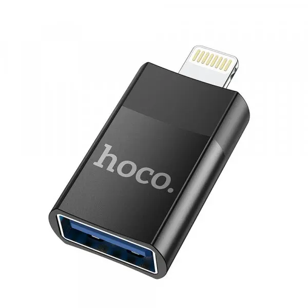 HOCO Adaptor OTG Lightning - USB-A HOCO UA17, Negru