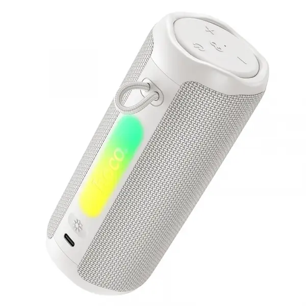 HOCO Boxa Portabila Bluetooth HOCO HC50, 8W, TWS, RGB, Waterproof, Alba