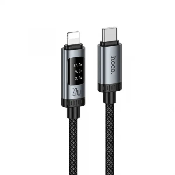 HOCO Cablu Date si Incarcare USB-C - Lightning HOCO Display U148, 27W, 1.2m, Negru