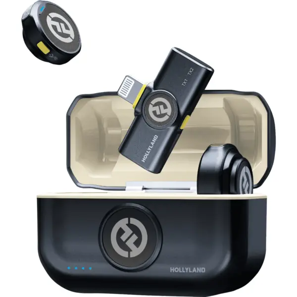 HOLLYLAND Hollyland Lark M2 Lightning - Wireless Lavalier Microphone with Lightning Plug (Duo,Shine Charcoal)