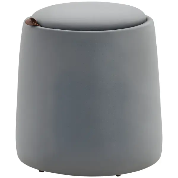 HOMCOM 2-in-1 Hocker în Samtoptik inclusiv Stocare și capac detașabil Ø44 cm x 47,5 cm Gri | Aosom Romania