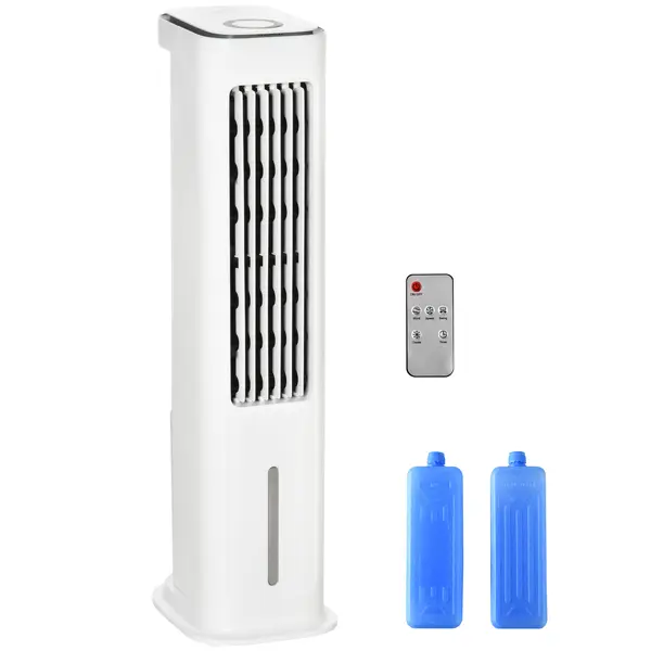 HOMCOM 2 in 1 răcitor de aer cu răcire cu apă 7L rezervor, timer 12h, pentru 20 ㎡ | Aosom Romania