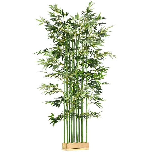 HOMCOM Bambus Artificial, Plantă Decorativă, Aspect Realist, Ușor de Întreținut, Pentru Casă, 180 cm, Verde | Aosom Romania