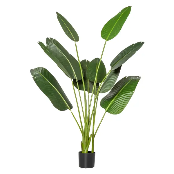 HOMCOM Bananier Artificial 160 cm cu Ghiveci și 10 Frunze Realiste, Plantă Artificială Tropicală pentru Decorațiuni Interioare și Exterioare, Verde | Aosom Romania