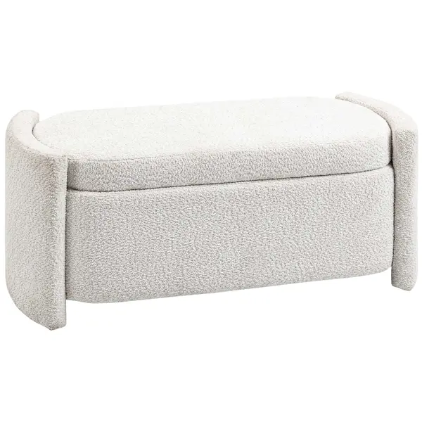HOMCOM Bancă cu Depozitare, Banc de Intrare, Banc pentru Pantofi, capitonată, 105 cm x 44 cm x 45,5 cm. Crem/Bej | Aosom Romania